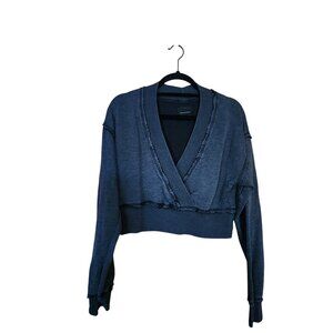 American Eagle Cropped Wrap Long Sleeve Sweatshirt Womens Size M